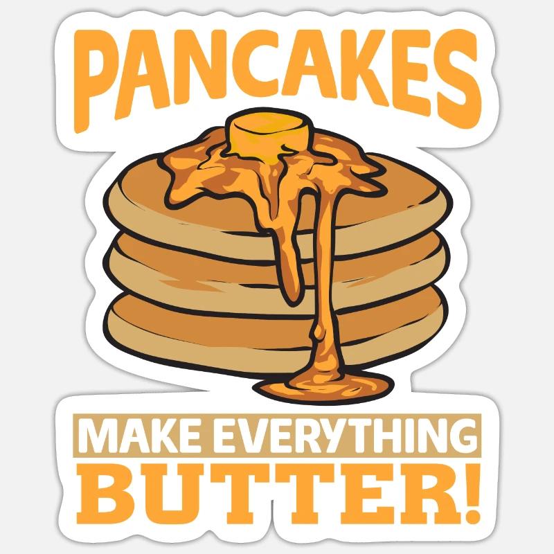 Pancake Breakfast Pancakes - Sticker size S (10 x 10 cm) - white matte