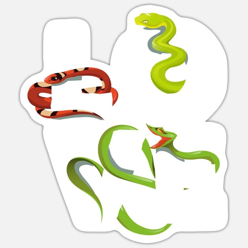 Amour du serpent - Sticker taille S (10 x 10 cm) - blanc mat