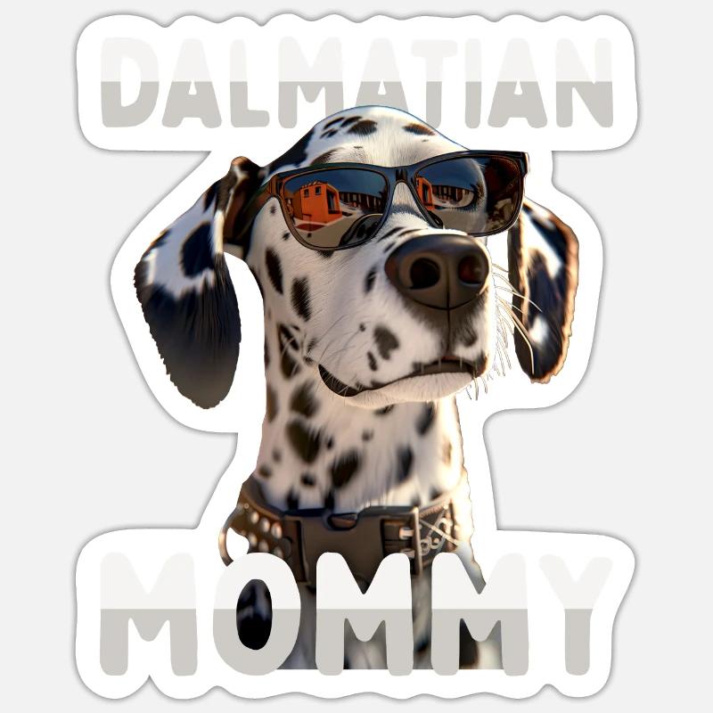 Dalmatiner Mommy Hunde Mama Mutter Muttertag Mom - Sticker Größe S (10 x 10 cm) - Mattweiß