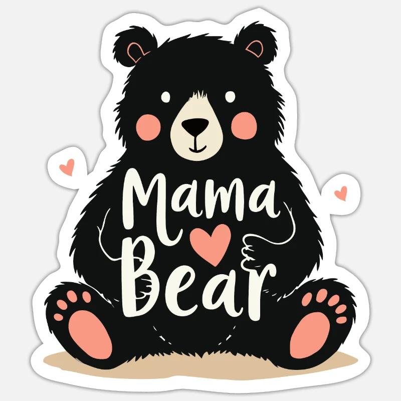MAMAN OURS - Sticker taille S (10 x 10 cm) - blanc mat