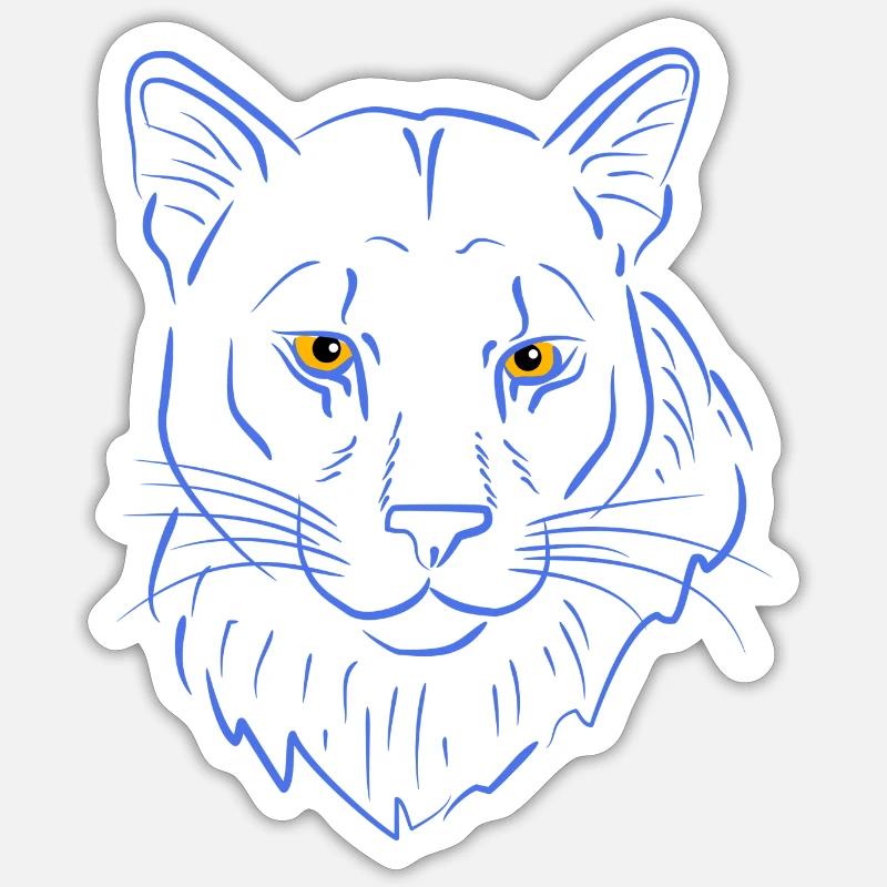 Bergloewe predator - Sticker size S (10 x 10 cm) - white matte