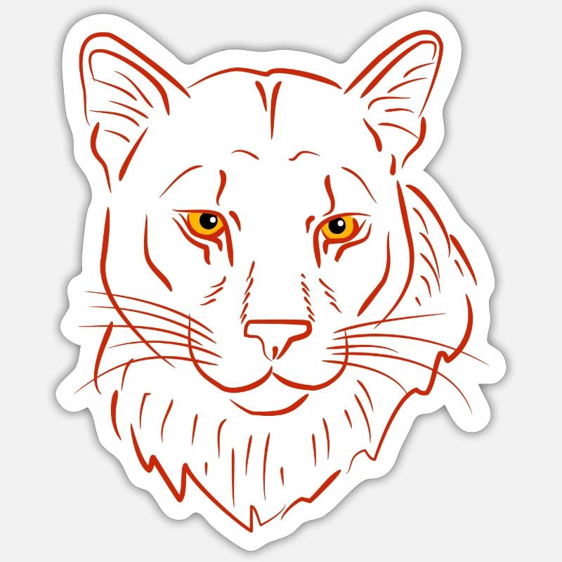Bergloewe predator - Sticker size S (10 x 10 cm) - white matte