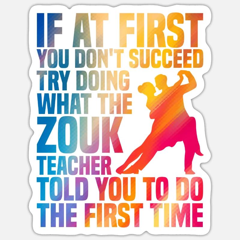 Zouk - Professeur de cours de danse brésilienne Sticker taille S (10 x 10 cm)