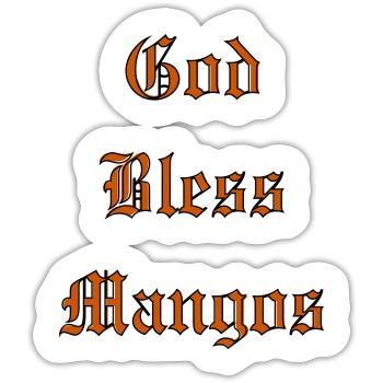 Que Dieu bénisse les mangues - Sticker taille S (10 x 10 cm) - blanc mat - Devant
