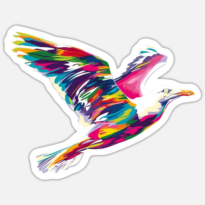 Seemöwe Möwe Seevogel Popart Sticker Größe S (10 x 10 cm)