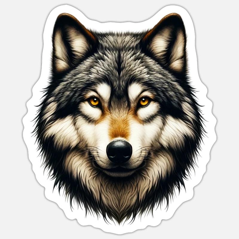 Wolf - Sticker size S (10 x 10 cm) - white matte
