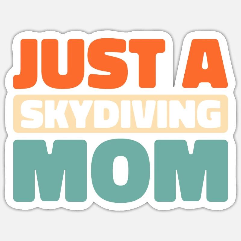 Parachutisme - Sticker taille S (10 x 10 cm) - blanc mat