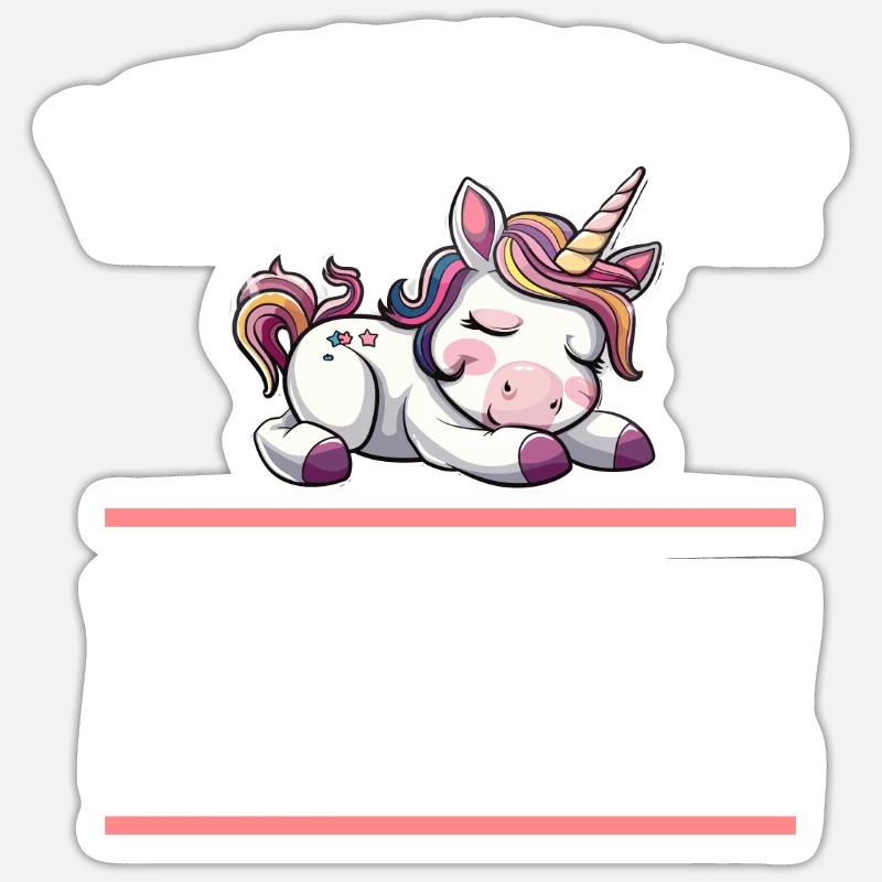 Ich Bin Immer Müde Einhorn - Sticker Größe S (10 x 10 cm) - Mattweiß