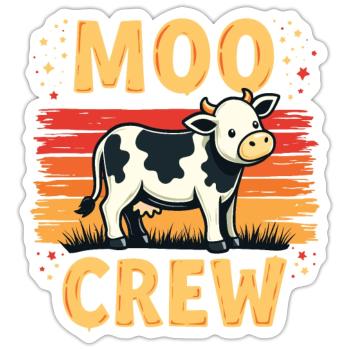 Vaches Moo Vache Moo Bovins Vache laitière Fermier - Sticker taille S (10 x 10 cm) - blanc mat - Devant