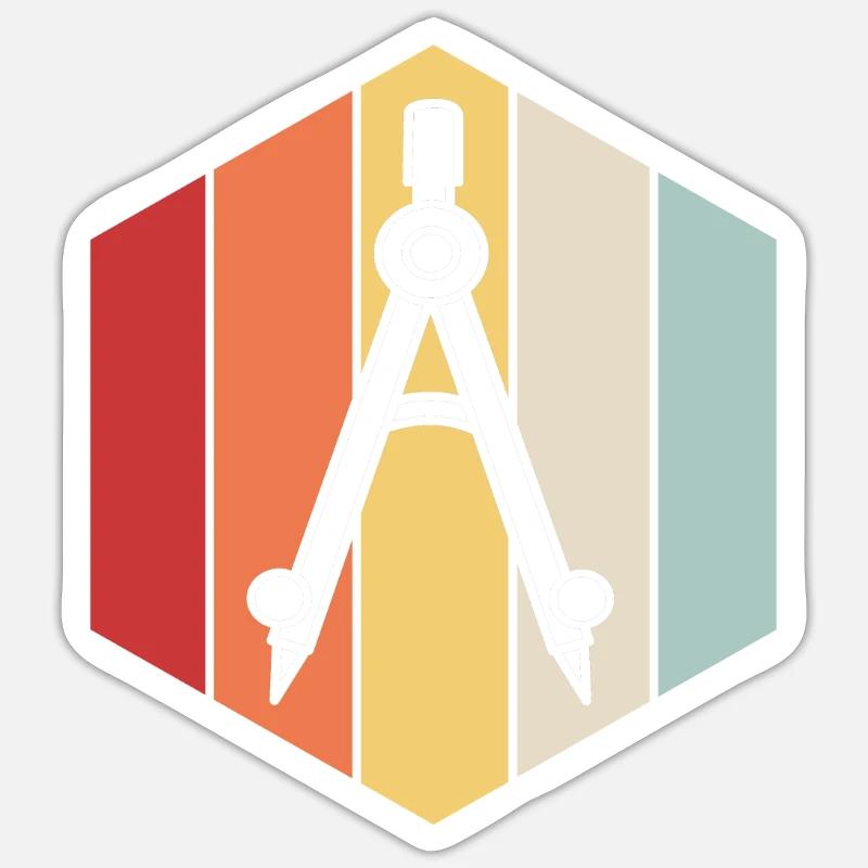 Architecte - Sticker taille S (10 x 10 cm) - blanc mat