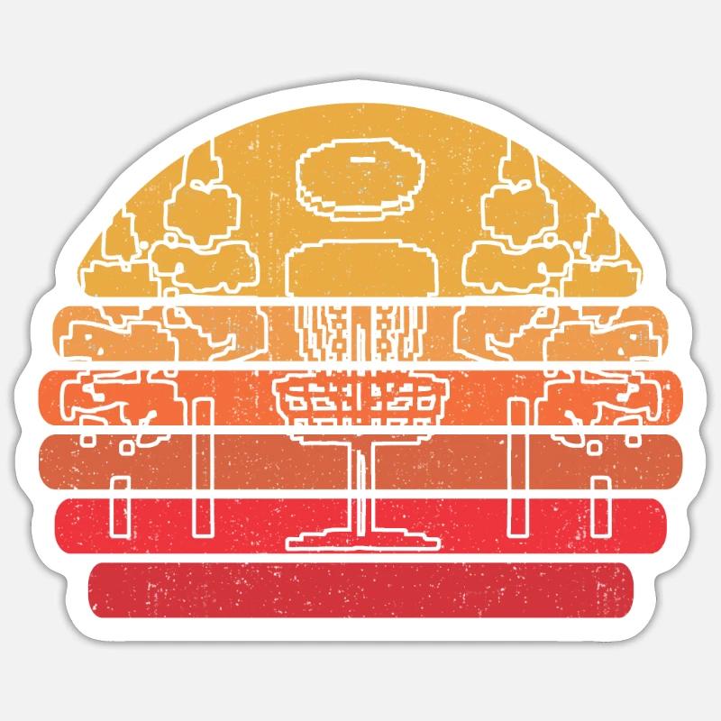 Frisbee Golf Disc Golf 8 Bit Sticker taille S (10 x 10 cm)