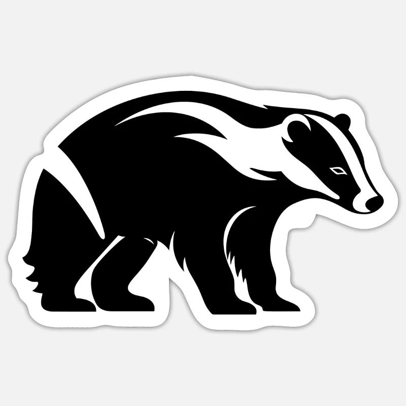 Badger Dachse Dachs - Sticker size S (10 x 10 cm) - white matte