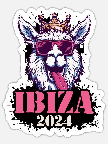 Ibiza 2024 Alpaka - Sticker Größe S (10 x 10 cm) - Mattweiß