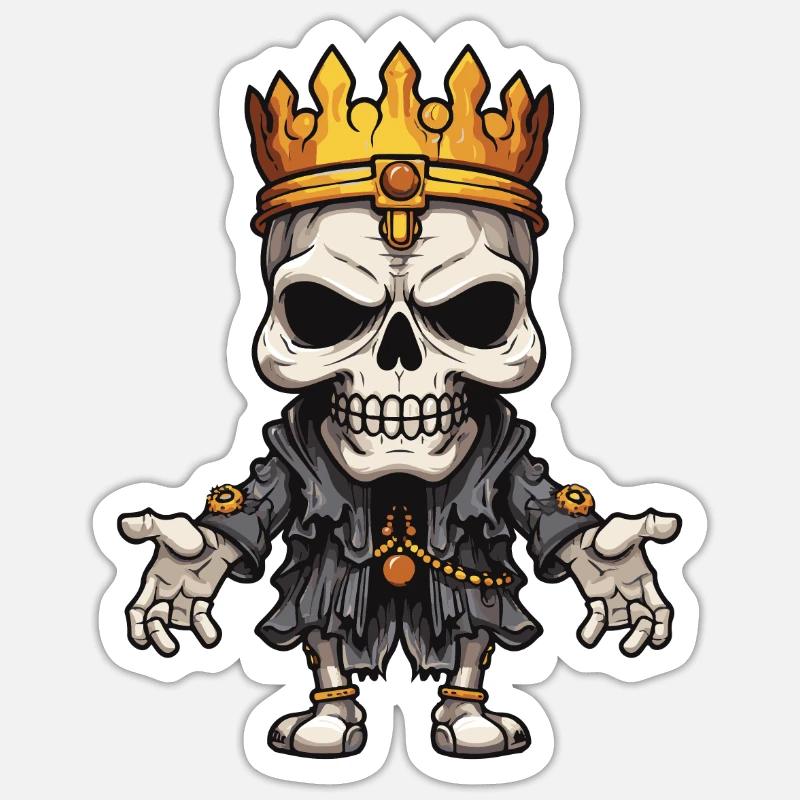 King Crown Skeleton - Sticker size S (10 x 10 cm) - white matte