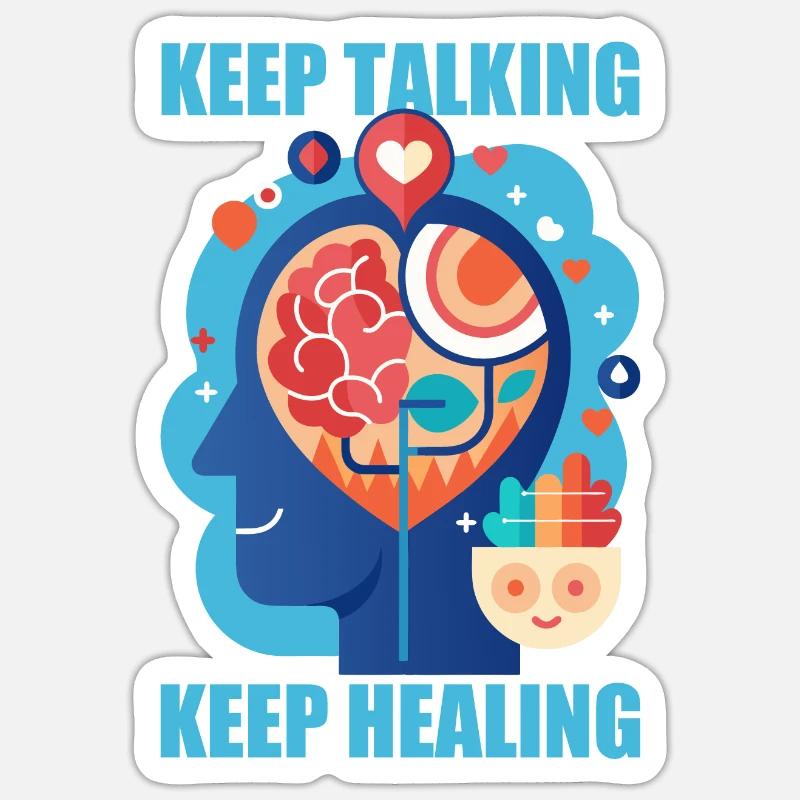 Depression Hilfe - Mental Breakdown - Sticker Größe S (10 x 10 cm) - Mattweiß