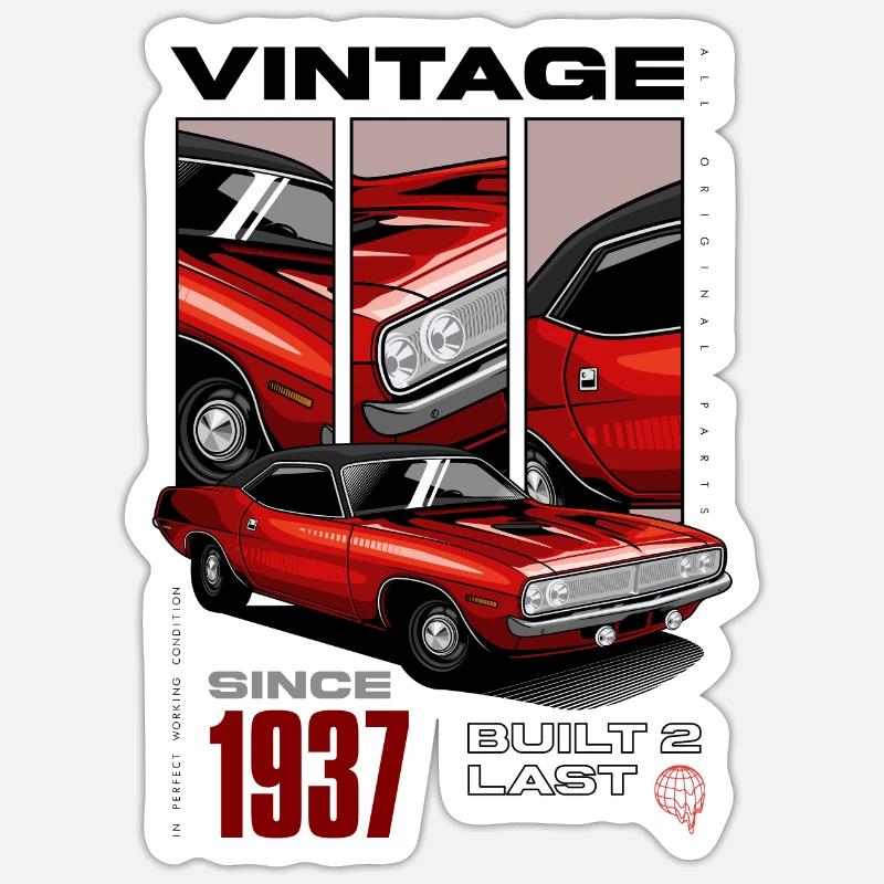 Ich bin nicht alt, ich bin ein Oldtimer, Oldtimer, geboren 1937 Sticker Größe S (10 x 10 cm)