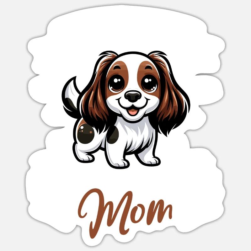 Russian Spaniel Mom - Sticker size S (10 x 10 cm) - white matte