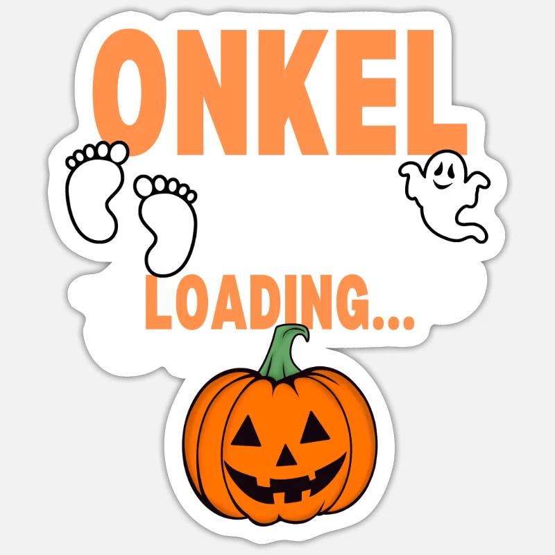 Onkel Loading Halloween - Sticker Größe S (10 x 10 cm) - Mattweiß