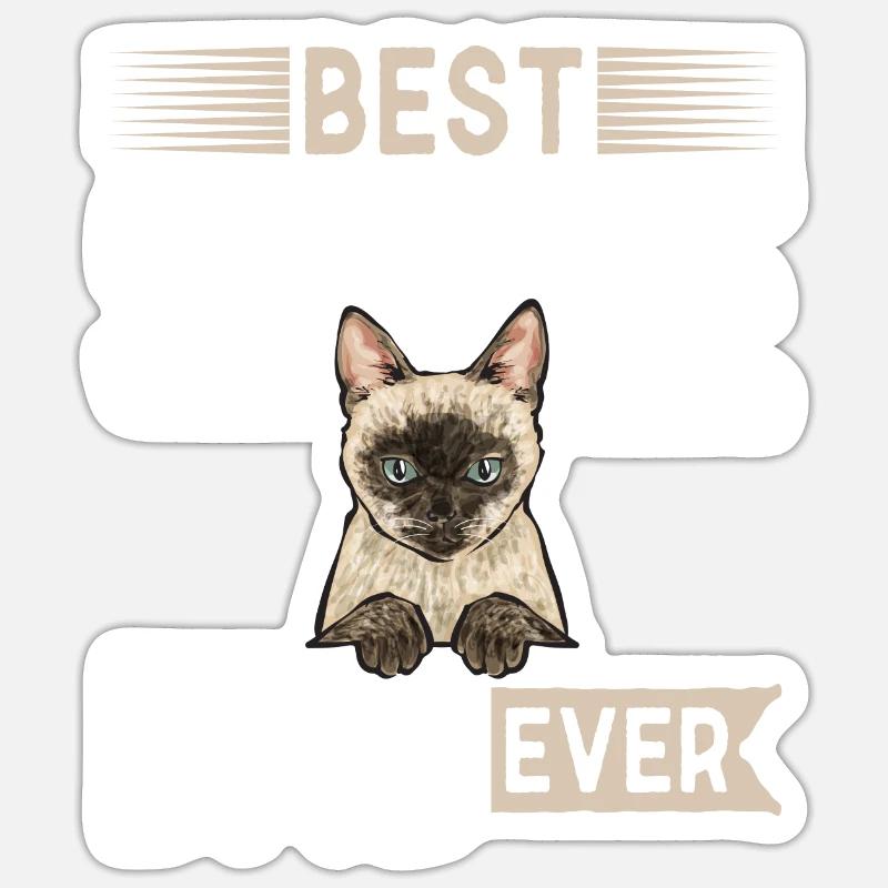 Siamkatze Katze Siamese - Sticker Größe S (10 x 10 cm) - Mattweiß