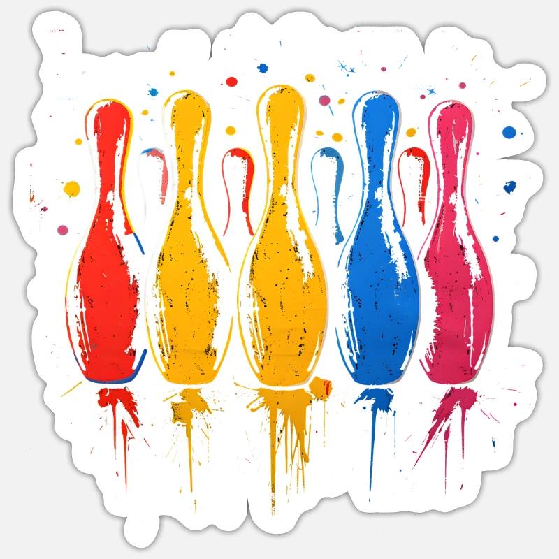 Bowling Éclaboussures de couleurs Sticker taille S (10 x 10 cm)