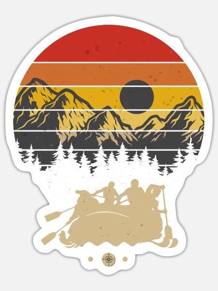 Stand Up Paddling Kajak Fahrer Retro Wasserratte - Sticker Größe S (10 x 10 cm) - Mattweiß