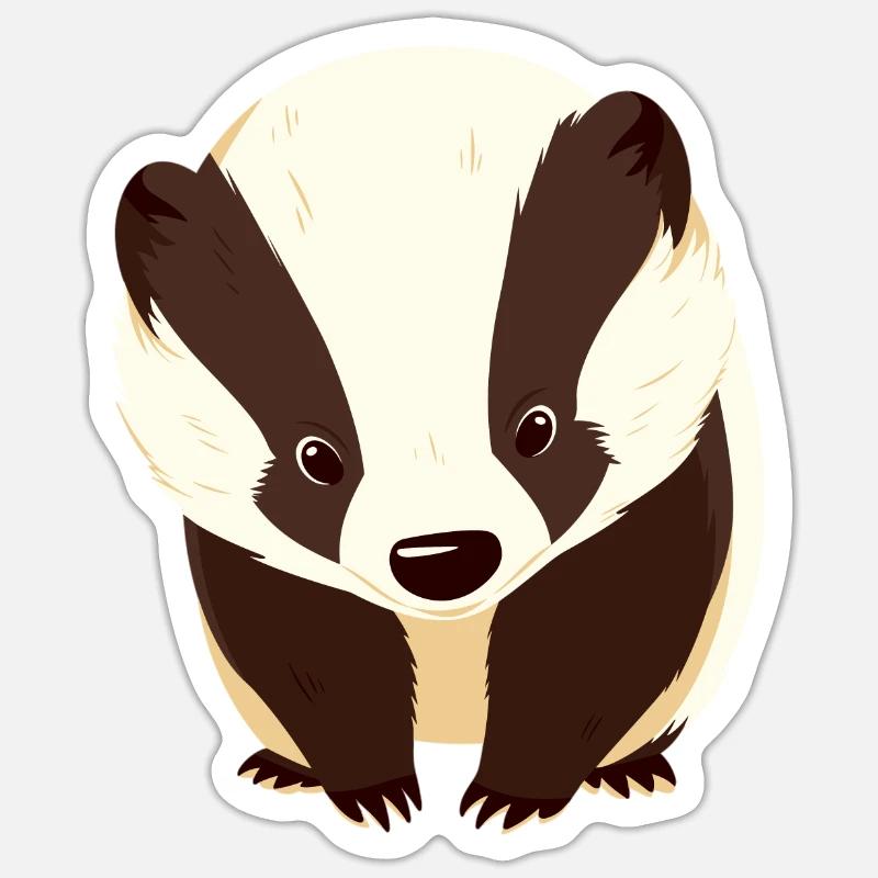 Badger Dachse Dachs - Sticker Größe S (10 x 10 cm) - Mattweiß