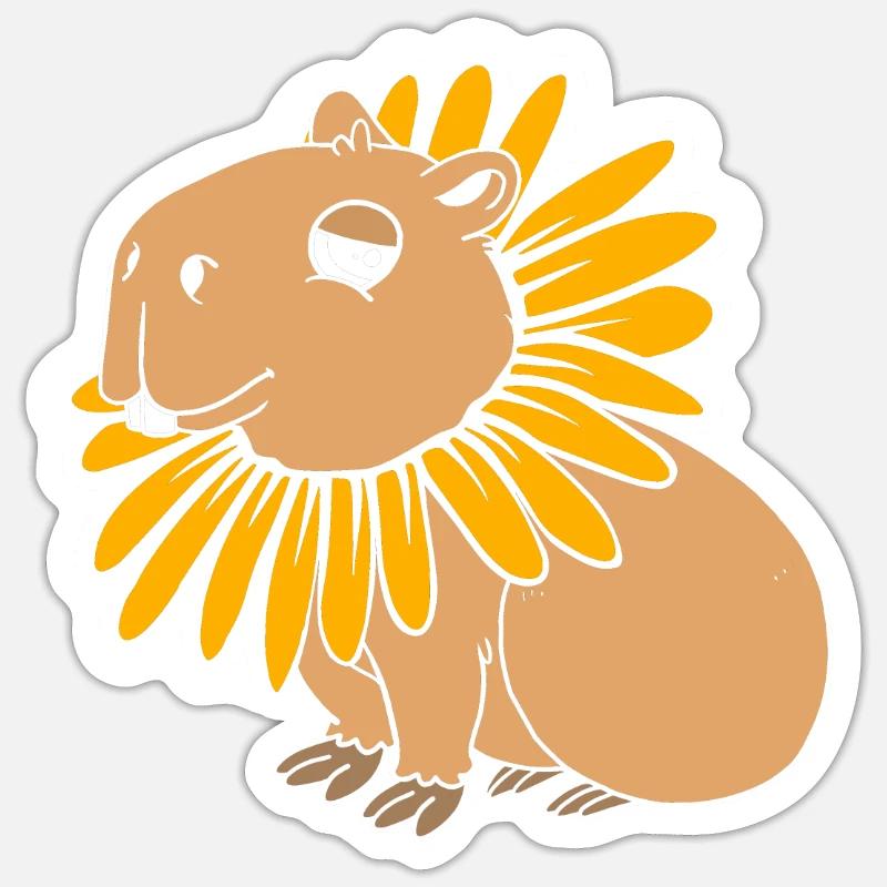 Capybara - Sticker Größe S (10 x 10 cm) - Mattweiß