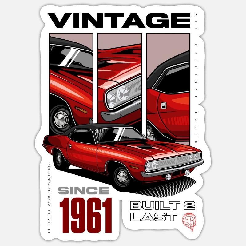 Ich bin nicht alt, ich bin ein Oldtimer, geboren 1961 Sticker Größe S (10 x 10 cm)