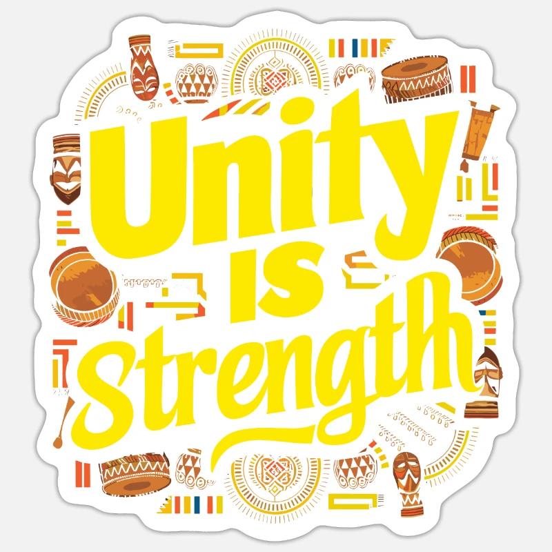 L'unity African - Sticker taille S (10 x 10 cm) - blanc mat