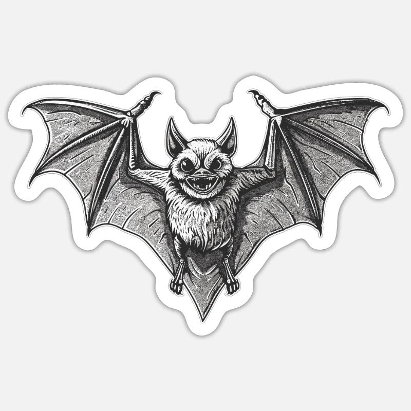 Bat Bats Bat - Sticker size S (10 x 10 cm) - white matte