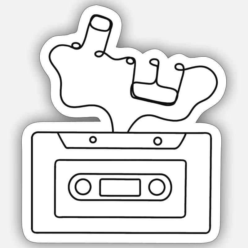 Audio Cassette with Notes Sticker size S (10 x 10 cm)
