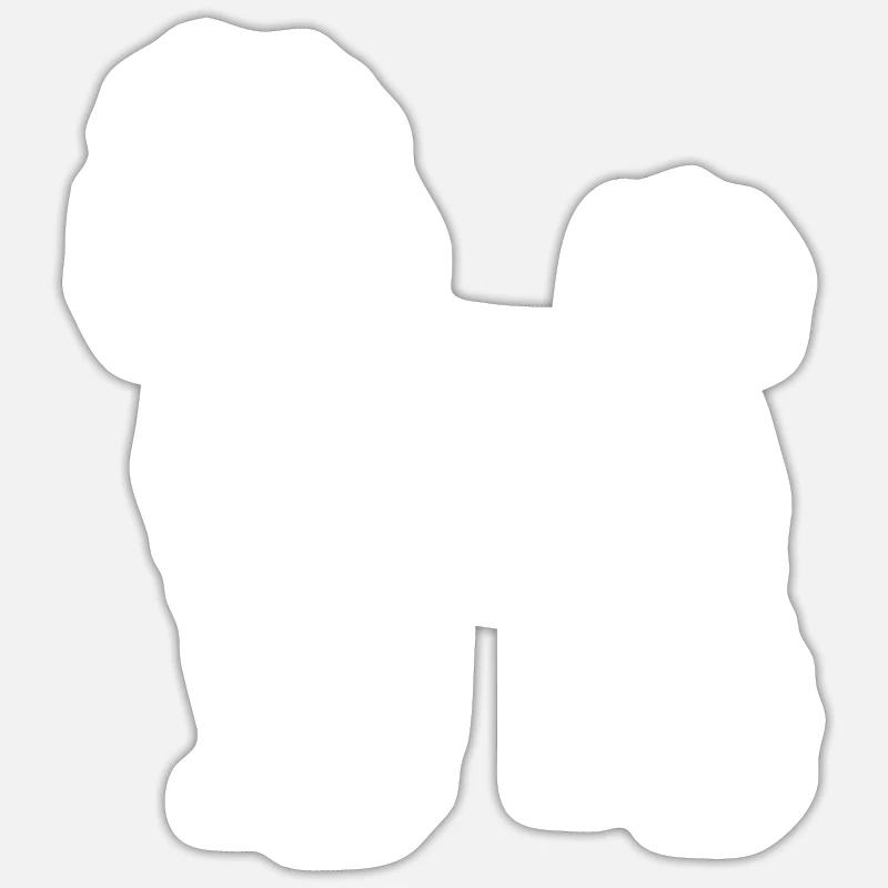 Caniche Chien Silhouette - Sticker taille S (10 x 10 cm) - blanc mat