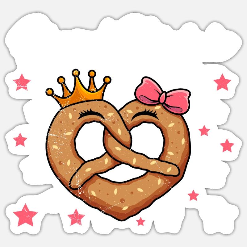 Pretzel Queen - Sticker size S (10 x 10 cm) - white matte