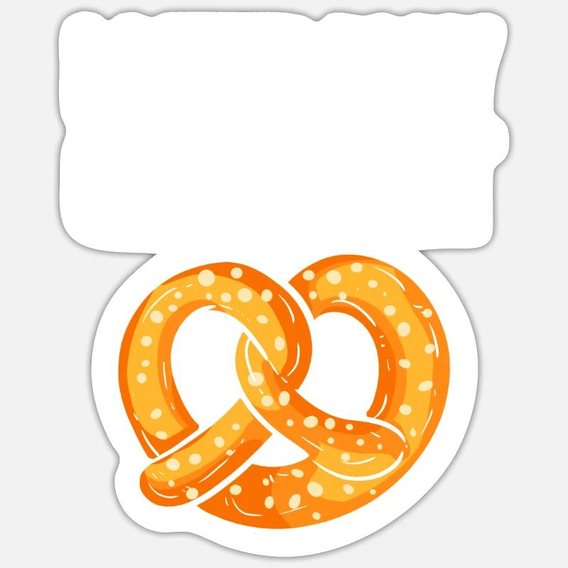 bretzel - Sticker taille S (10 x 10 cm) - blanc mat