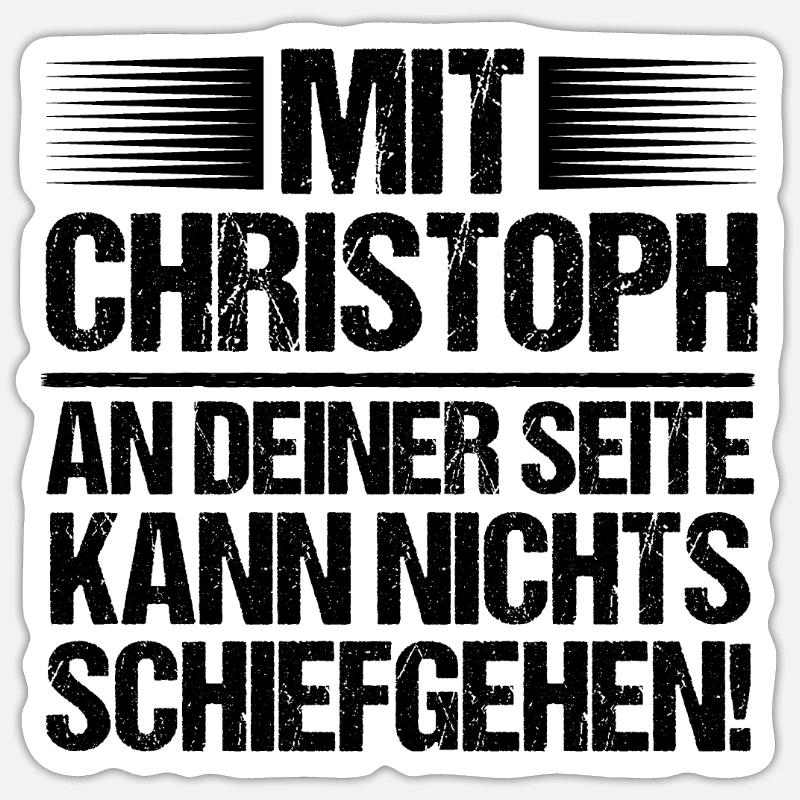 First name Chris Christoph - Sticker size S (10 x 10 cm) - white matte