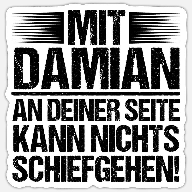 First name Damian - Sticker size S (10 x 10 cm) - white matte