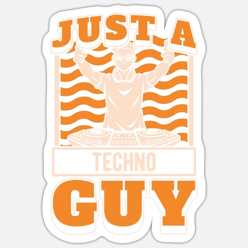 Techno Raver Juste un gars techno Sticker taille S (10 x 10 cm)