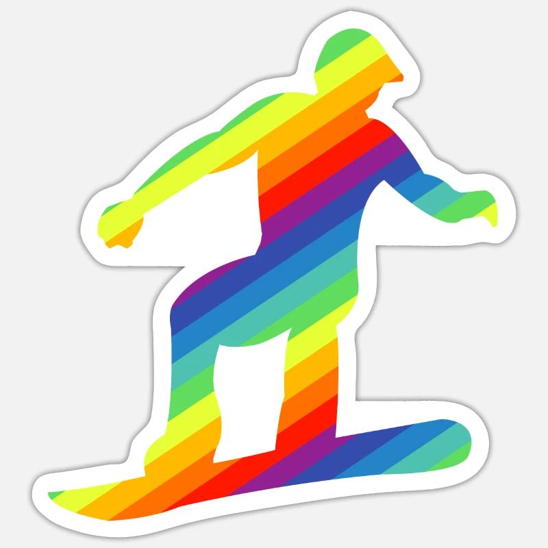 Snowboard - Sticker size S (10 x 10 cm) - white matte