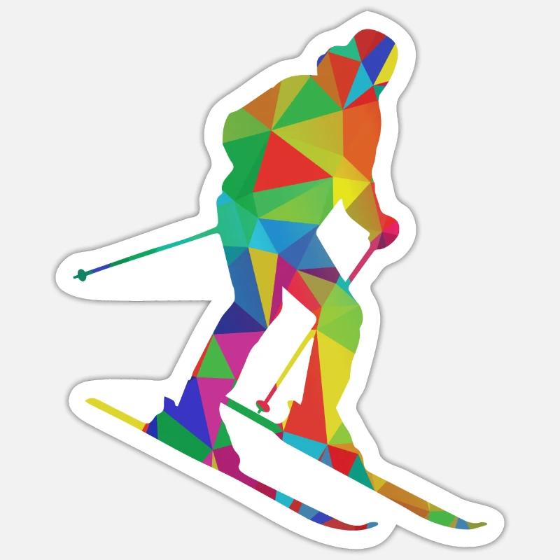 Ski - Sticker size S (10 x 10 cm) - white matte