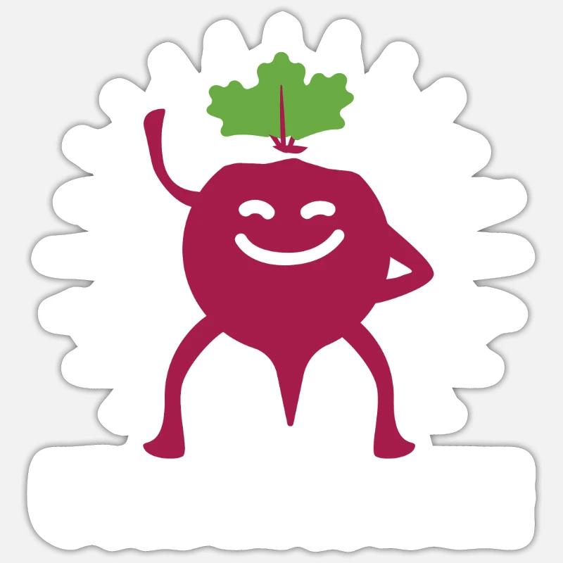 Beetroot vegetables for vegans Saying: Unbeetable Sticker size S (10 x 10 cm)