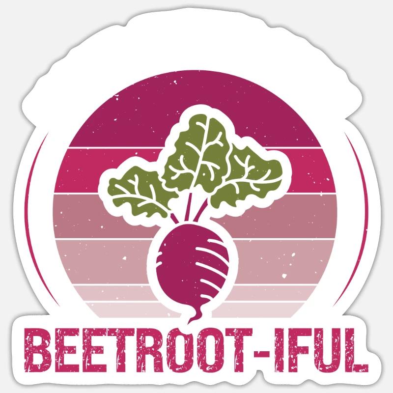 Beetroot Vegetable Turnips Gardener Beetroot Iful - Sticker size S (10 x 10 cm) - white matte