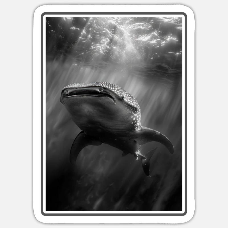 requin-baleine Requin-baleine requin-baleine - Sticker taille S (10 x 10 cm) - blanc mat