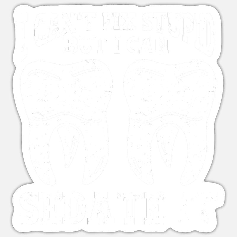 Dentiste Dentaire - Sticker taille S (10 x 10 cm) - blanc mat
