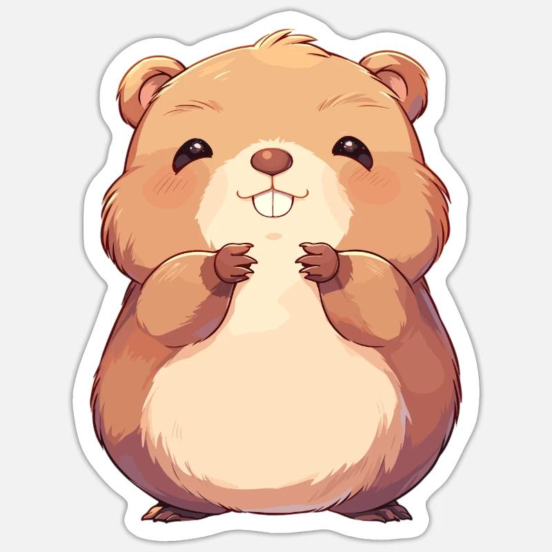Beaver Biber - Sticker size S (10 x 10 cm) - white matte
