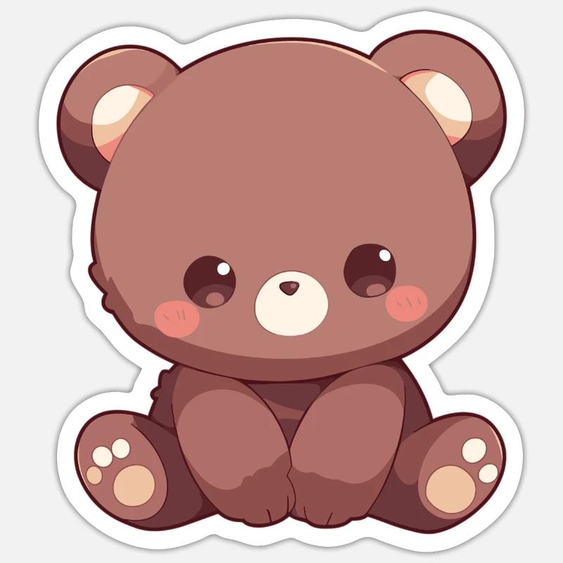 Ours Bären Bär - Sticker taille S (10 x 10 cm) - blanc mat