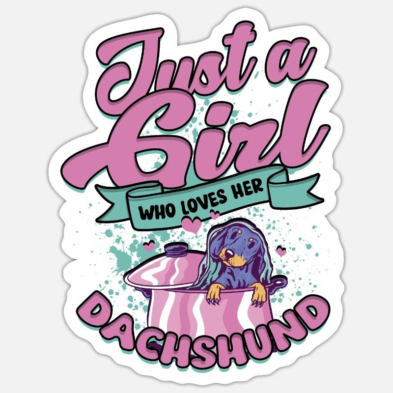 Teckel à poil dur - Sticker taille S (10 x 10 cm) - blanc mat