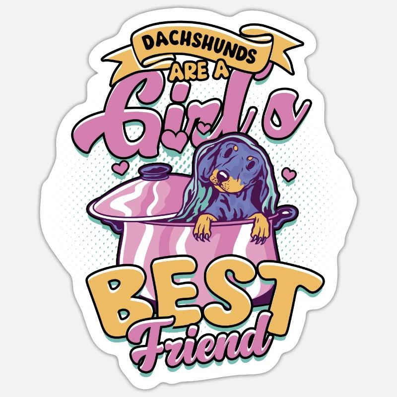 Dachshund wire-haired dachshund - Sticker size S (10 x 10 cm) - white matte