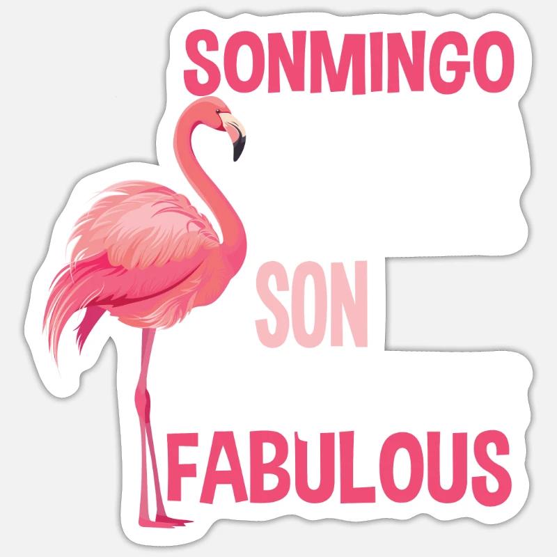 Flamingo Fabuleux - Sticker taille S (10 x 10 cm) - blanc mat