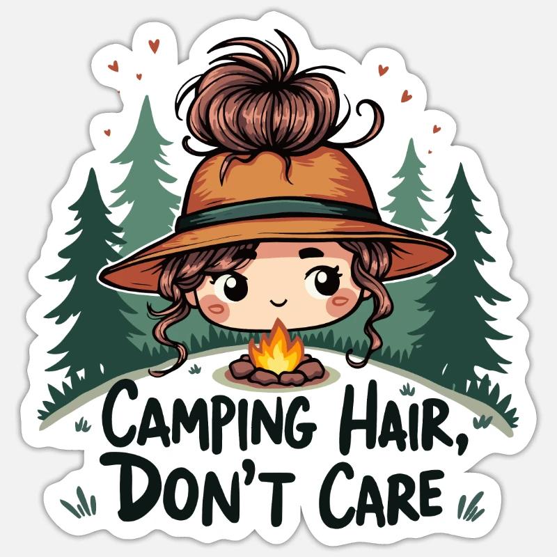 CAPELLI DA CAMPEGGIO, NON MI INTERESSA - Sticker formato S (10 x 10 cm) - bianco opaco