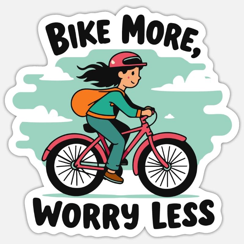 FAITES PLUS DE VÉLO, SANS SOUCIS Sticker taille S (10 x 10 cm)